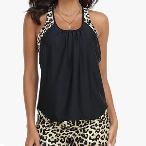 Woman’s NWT Coastal Rose Tankini Leopard Top